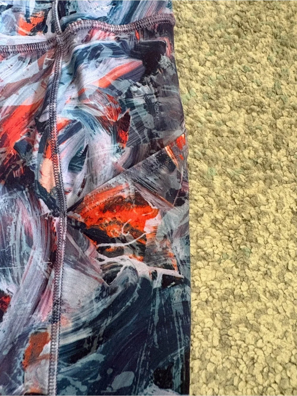 Lululemon Abstract Print Active Leggings in Navy and Red